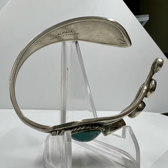 Unique Alpaca Open Bracelet Crafted from Vintage Sheffield Fork (Circa 1950s) - Picture 12 of 12